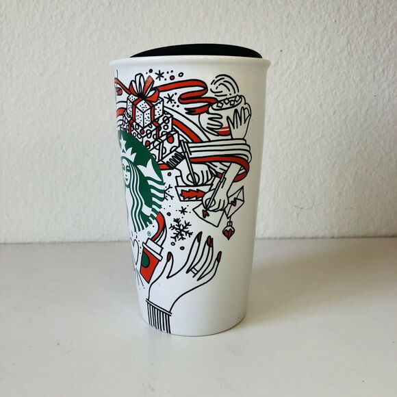 HTF Starbucks 2017 Holiday Doves CoffeeTravel Mug - Picture 3 of 7